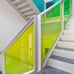 Перила с цветным стеклом "Калейдоскоп"