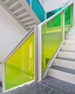 Перила с цветным стеклом "Калейдоскоп"