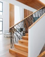 Перила с деревянным поручнем "Нитки Д"