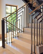 Перила с деревянными поручнями "Менора"