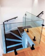 Перила стекло на напольных держателях "Кристалл"